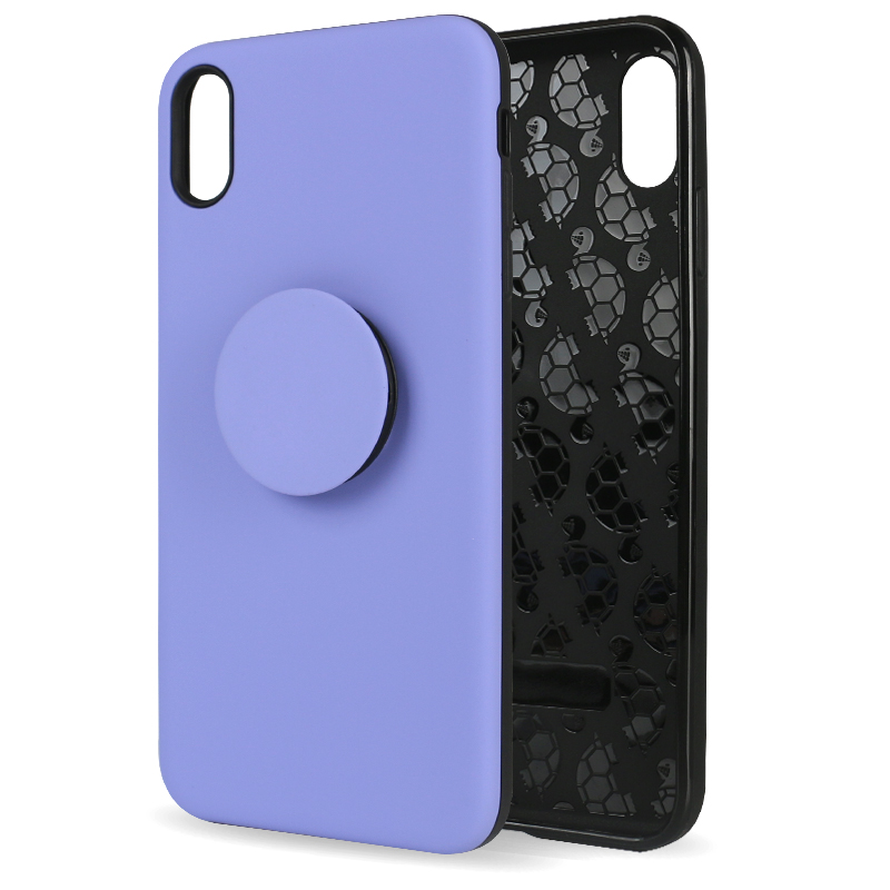 iPHONE Xr 6.1in Pop Up Grip Stand Hybrid Case (Purple)